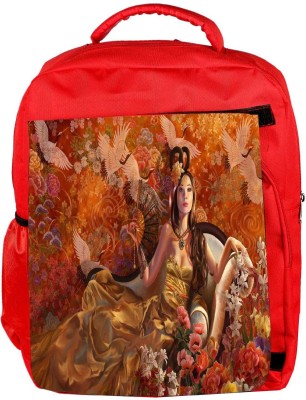 

Snoogg Eco Friendly Canvas Fantasy Girls Designer Backpack Rucksack School Travel Unisex Casual Canvas Bag Bookbag Satchel 5 L Backpack(Red)