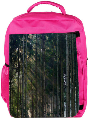 

Snoogg Eco Friendly Canvas Tall Trees In Forest Designer Backpack Rucksack School Travel Unisex Casual Canvas Bag Bookbag Satchel 5 L Backpack(Pink)