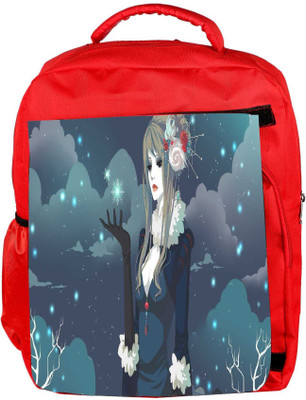 

Snoogg Eco Friendly Canvas Snow Queen Designer Backpack Rucksack School Travel Unisex Casual Canvas Bag Bookbag Satchel 5 L Backpack(Red)