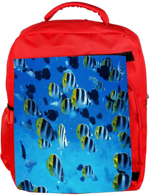 

Snoogg Eco Friendly Canvas Tiger Fish Designer Backpack Rucksack School Travel Unisex Casual Canvas Bag Bookbag Satchel 5 L Backpack(Red)