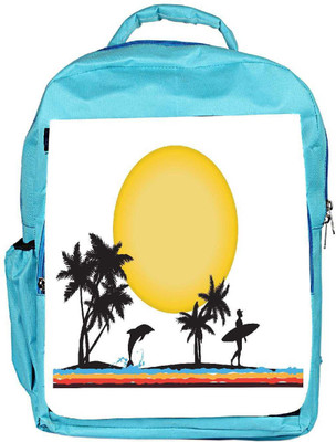

Snoogg Eco Friendly Canvas Tropical Illustration Backpack Rucksack School Travel Unisex Casual Canvas Bag Bookbag Satchel 5 L Backpack(Blue)