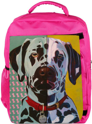 

Snoogg Eco Friendly Canvas Digital Dog Backpack Rucksack School Travel Unisex Casual Canvas Bag Bookbag Satchel 5 L Backpack(Pink)