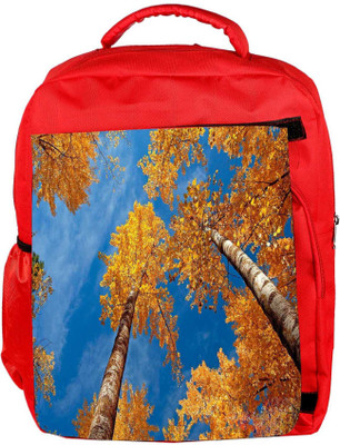 

Snoogg Eco Friendly Canvas Tall Trees Designer Backpack Rucksack School Travel Unisex Casual Canvas Bag Bookbag Satchel 5 L Backpack(Red)