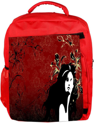 

Snoogg Eco Friendly Canvas Red Orchid Designer Backpack Rucksack School Travel Unisex Casual Canvas Bag Bookbag Satchel 5 L Backpack(Red)