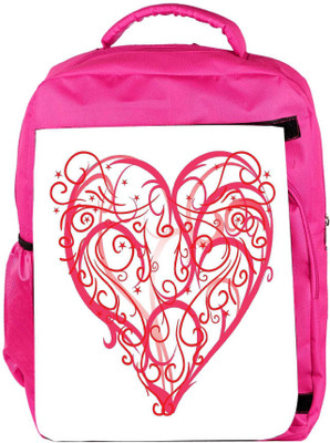

Snoogg Eco Friendly Canvas Abstract Heart Vector Backpack Rucksack School Travel Unisex Casual Canvas Bag Bookbag Satchel 5 L Backpack(Pink)