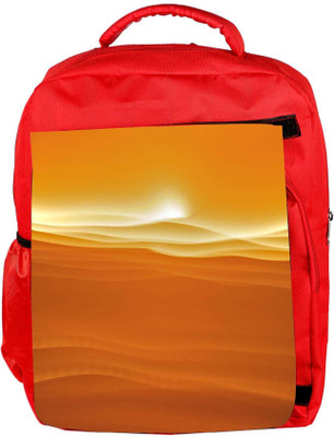 

Snoogg Eco Friendly Canvas Sandy Sunset Designer Backpack Rucksack School Travel Unisex Casual Canvas Bag Bookbag Satchel 5 L Backpack(Red)
