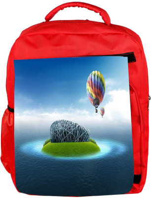 

Snoogg Eco Friendly Canvas Colorful Parchute Designer Backpack Rucksack School Travel Unisex Casual Canvas Bag Bookbag Satchel 5 L Backpack(Red)