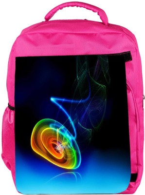 

Snoogg Eco Friendly Canvas Neon Circles Designer Backpack Rucksack School Travel Unisex Casual Canvas Bag Bookbag Satchel 5 L Backpack(Pink)