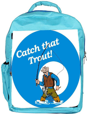 

Snoogg Eco Friendly Canvas Fly Fisherman Fishing Catching Trout Fish Rod Reel Backpack Rucksack School Travel Unisex Casual Canvas Bag Bookbag Satchel 5 L Backpack(Blue)