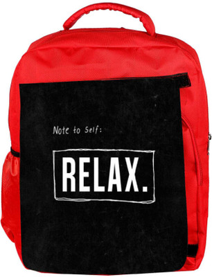 

Snoogg Eco Friendly Canvas Note To Self : Relax Backpack Rucksack School Travel Unisex Casual Canvas Bag Bookbag Satchel 5 L Backpack(Red)