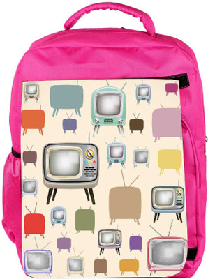 

Snoogg Eco Friendly Canvas Televison Vibes Backpack Rucksack School Travel Unisex Casual Canvas Bag Bookbag Satchel 5 L Backpack(Pink)