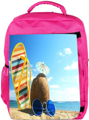 

Snoogg Eco Friendly Canvas Summer Beach Designer Backpack Rucksack School Travel Unisex Casual Canvas Bag Bookbag Satchel 5 L Backpack(Pink)