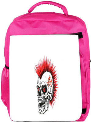 

Snoogg Eco Friendly Canvas Punky Skull Designer Backpack Rucksack School Travel Unisex Casual Canvas Bag Bookbag Satchel 5 L Backpack(Pink)