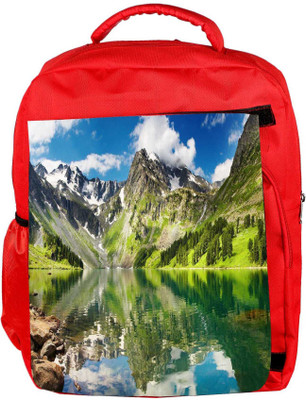 

Snoogg Eco Friendly Canvas Mountain And River Designer Backpack Rucksack School Travel Unisex Casual Canvas Bag Bookbag Satchel 5 L Backpack(Red)