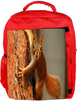 

Snoogg Eco Friendly Canvas Squarril On Tree Designer Backpack Rucksack School Travel Unisex Casual Canvas Bag Bookbag Satchel 5 L Backpack(Red)