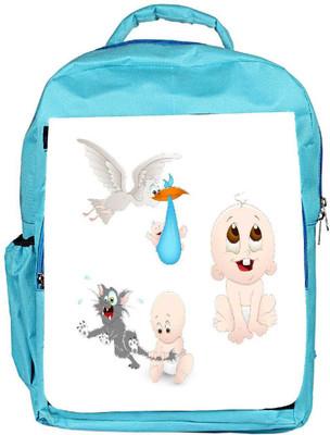 

Snoogg Eco Friendly Canvas Cute Baby Vectors Backpack Rucksack School Travel Unisex Casual Canvas Bag Bookbag Satchel 5 L Backpack(Blue)