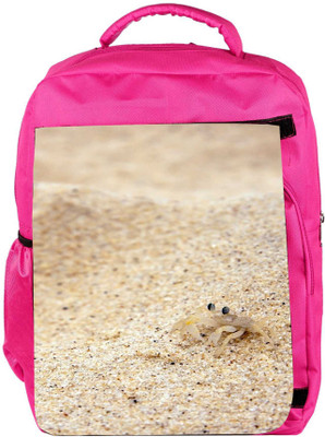

Snoogg Eco Friendly Canvas Beach Sand Crab Designer Backpack Rucksack School Travel Unisex Casual Canvas Bag Bookbag Satchel 5 L Backpack(Pink)