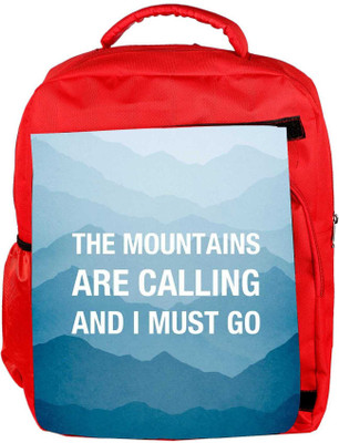 

Snoogg Eco Friendly Canvas Wanderlust Mountains Are Calling 2868 Backpack Rucksack School Travel Unisex Casual Canvas Bag Bookbag Satchel 5 L Backpack(Red)