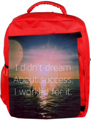 

Snoogg Eco Friendly Canvas I Worked For Success Backpack Rucksack School Travel Unisex Casual Canvas Bag Bookbag Satchel 5 L Backpack(Red)