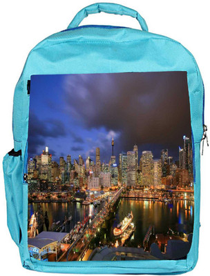 

Snoogg Eco Friendly Canvas Abstract Buildings Designer Backpack Rucksack School Travel Unisex Casual Canvas Bag Bookbag Satchel 5 L Backpack(Blue)