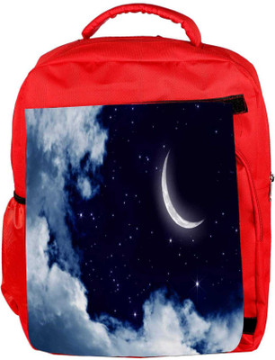 

Snoogg Eco Friendly Canvas Moon And Stars 2659 Backpack Rucksack School Travel Unisex Casual Canvas Bag Bookbag Satchel 5 L Backpack(Red)