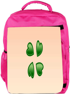 

Snoogg Eco Friendly Canvas Green Hearts Designer Backpack Rucksack School Travel Unisex Casual Canvas Bag Bookbag Satchel 5 L Backpack(Pink)