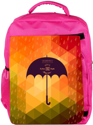 

Snoogg Eco Friendly Canvas Retro Umbrella Symbol On Hipster Background Made Of Triangles Retro Backgro Backpack Rucksack School Travel Unisex Casual Canvas Bag Bookbag Satchel 5 L Backpack(Pink)