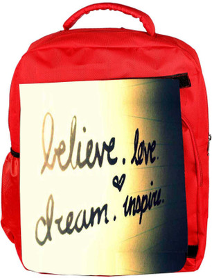 

Snoogg Eco Friendly Canvas Believe Love Dream 2755 Backpack Rucksack School Travel Unisex Casual Canvas Bag Bookbag Satchel 5 L Backpack(Red)