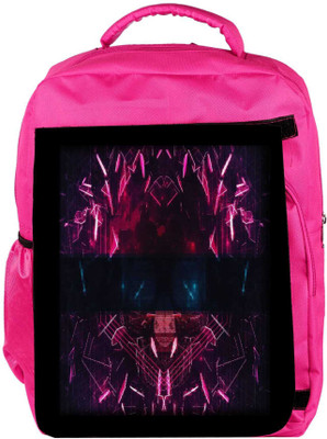 

Snoogg Eco Friendly Canvas Neon Mask Made Of Shards 2667 Backpack Rucksack School Travel Unisex Casual Canvas Bag Bookbag Satchel 5 L Backpack(Pink, Black)