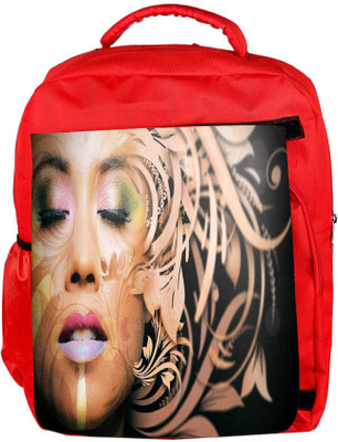 

Snoogg Eco Friendly Canvas Beautiful Woman Face Artistic Designer Backpack Rucksack School Travel Unisex Casual Canvas Bag Bookbag Satchel 5 L Backpack(Red)