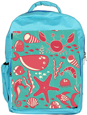 

Snoogg Eco Friendly Canvas Red Fish World Abstract Designer Backpack Rucksack School Travel Unisex Casual Canvas Bag Bookbag Satchel 5 L Backpack(Blue)