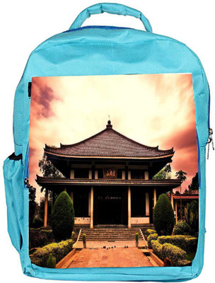 

Snoogg Eco Friendly Canvas Shangai Temple Designer Backpack Rucksack School Travel Unisex Casual Canvas Bag Bookbag Satchel 5 L Backpack(Blue)