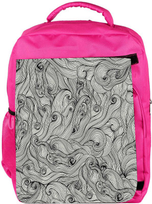 

Snoogg Eco Friendly Canvas Seamless Hand Drawn Waves Texture Backpack Rucksack School Travel Unisex Casual Canvas Bag Bookbag Satchel 5 L Backpack(Pink)