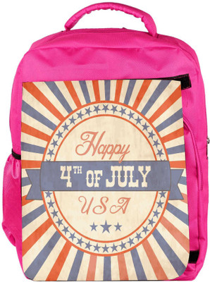 

Snoogg Eco Friendly Canvas Independence Day Greeting Card In Vintage Style Backpack Rucksack School Travel Unisex Casual Canvas Bag Bookbag Satchel 5 L Backpack(Pink)