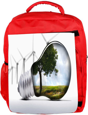 

Snoogg Eco Friendly Canvas Tree In A Bulb Designer Backpack Rucksack School Travel Unisex Casual Canvas Bag Bookbag Satchel 5 L Backpack(Red)