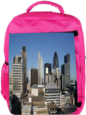 

Snoogg Eco Friendly Canvas Abstract Buildings Designer Backpack Rucksack School Travel Unisex Casual Canvas Bag Bookbag Satchel 5 L Backpack(Pink)