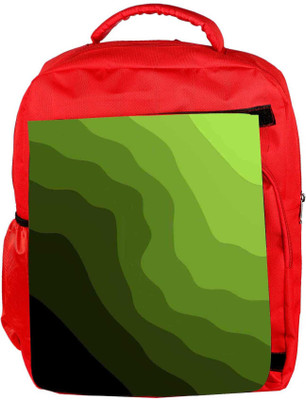 

Snoogg Eco Friendly Canvas Digital Green Waves 2398 Backpack Rucksack School Travel Unisex Casual Canvas Bag Bookbag Satchel 5 L Backpack(Red)