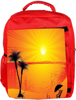 

Snoogg Eco Friendly Canvas Summer Background Backpack Rucksack School Travel Unisex Casual Canvas Bag Bookbag Satchel 5 L Backpack(Red)