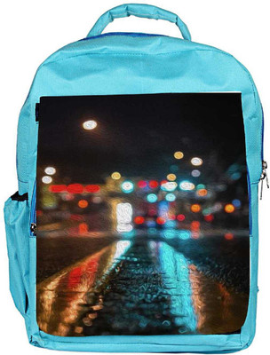 

Snoogg Eco Friendly Canvas Wet Road Parallax Backpack Rucksack School Travel Unisex Casual Canvas Bag Bookbag Satchel 5 L Backpack(Blue)
