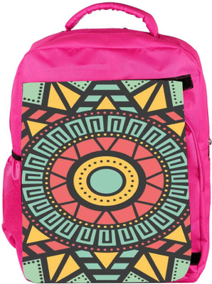Snoogg Eco Friendly Canvas Aztec Target Vision Backpack Rucksack School Travel Unisex Casual Canvas Bag Bookbag Satchel 5 L Backpack(Pink)