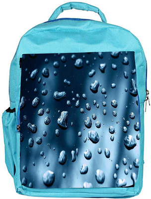 

Snoogg Eco Friendly Canvas Small Water Drops Designer Backpack Rucksack School Travel Unisex Casual Canvas Bag Bookbag Satchel 5 L Backpack(Blue)