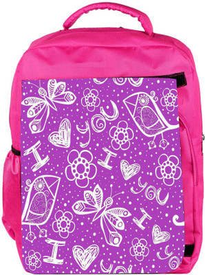 

Snoogg Eco Friendly Canvas I Love You Purple Pattern Designer Backpack Rucksack School Travel Unisex Casual Canvas Bag Bookbag Satchel 5 L Backpack(Pink)