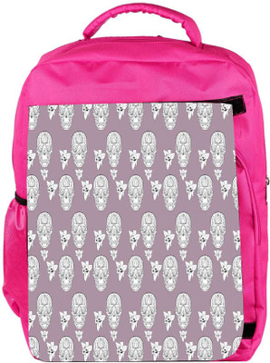 

Snoogg Eco Friendly Canvas Skull Purple Pattern Backpack Rucksack School Travel Unisex Casual Canvas Bag Bookbag Satchel 5 L Backpack(Pink)