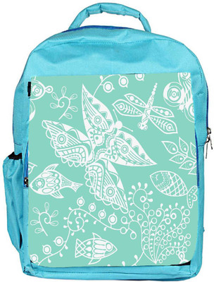 

Snoogg Eco Friendly Canvas White Butterfly Designer Backpack Rucksack School Travel Unisex Casual Canvas Bag Bookbag Satchel 5 L Backpack(Blue)
