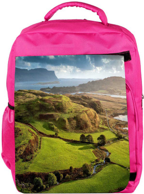 

Snoogg Eco Friendly Canvas Green Garden With Flowers Designer Backpack Rucksack School Travel Unisex Casual Canvas Bag Bookbag Satchel 5 L Backpack(Pink)