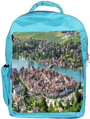 

Snoogg Eco Friendly Canvas Abstract City Designer Backpack Rucksack School Travel Unisex Casual Canvas Bag Bookbag Satchel 5 L Backpack(Blue)