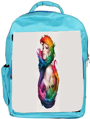 

Snoogg Eco Friendly Canvas Angel Of Colors Designer Backpack Rucksack School Travel Unisex Casual Canvas Bag Bookbag Satchel 5 L Backpack(Blue)