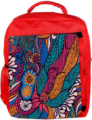 

Snoogg Eco Friendly Canvas Vector Seamless Texture With Abstract Flowers Endless Background Ethnic Sea Backpack Rucksack School Travel Unisex Casual Canvas Bag Bookbag Satchel 5 L Backpack(Red)
