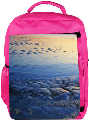 

Snoogg Eco Friendly Canvas Beach Texture Backpack Rucksack School Travel Unisex Casual Canvas Bag Bookbag Satchel 5 L Backpack(Pink)