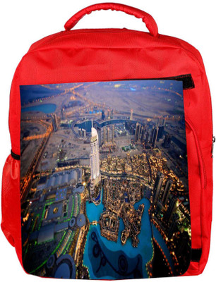 

Snoogg Eco Friendly Canvas Night View From Top Designer Backpack Rucksack School Travel Unisex Casual Canvas Bag Bookbag Satchel 5 L Backpack(Red)